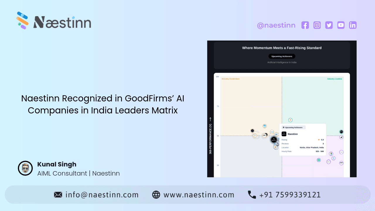 Naestinn Recognized in GoodFirms’ AI Companies in India Leaders Matrix Naestinn Recognized in GoodFirms’ AI Companies in India Leaders Matrix